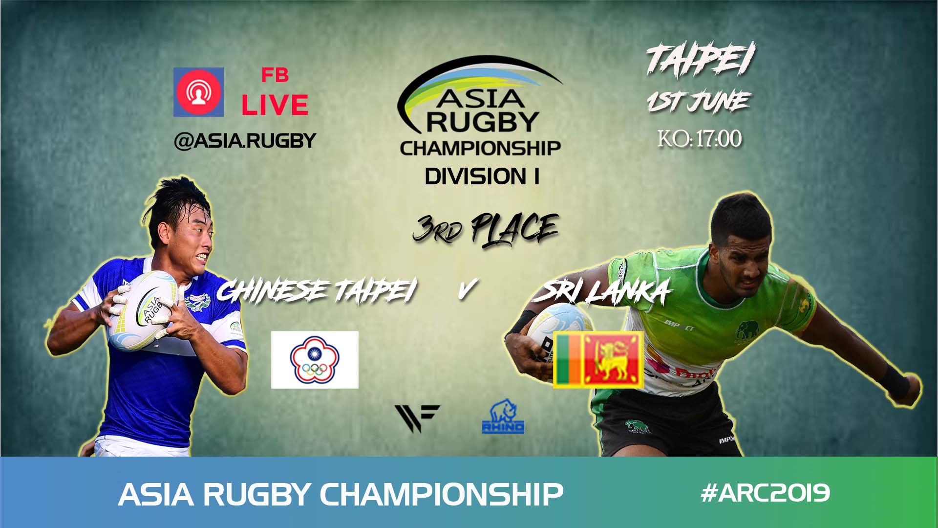 Live Streaming Chinese Taipei v Sri Lanka ARC 2019 Div 1 3rd/4th Play off