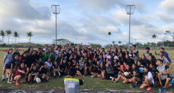 Japan Rugby’s Sakura Sevens with Guam’s high school girls 