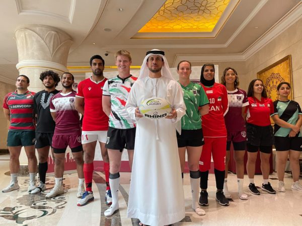West Asia 7s captains with Asia Rugby President Qais