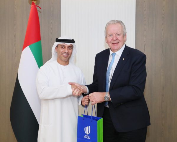 Ahmad Al Falasi President of UAE General Authority of Sport & Sir Sir Bill Beaumont