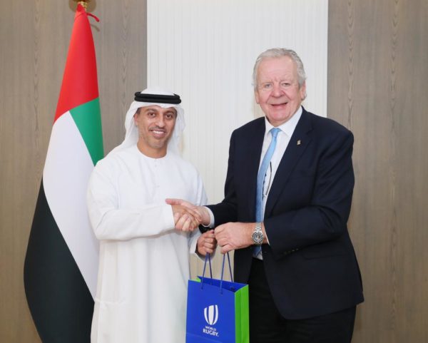 Ahmad Al Falasi President of UAE General Authority of Sport & Sir Sir Bill Beaumont