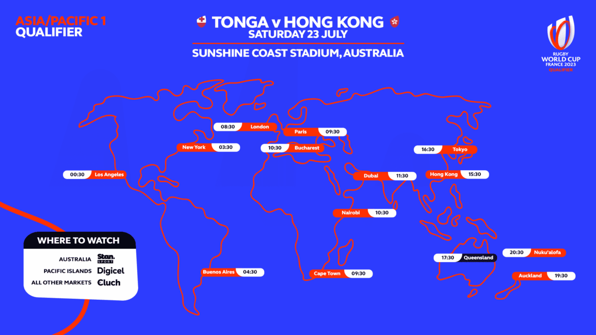Where to watch Hong Kong V Tonga